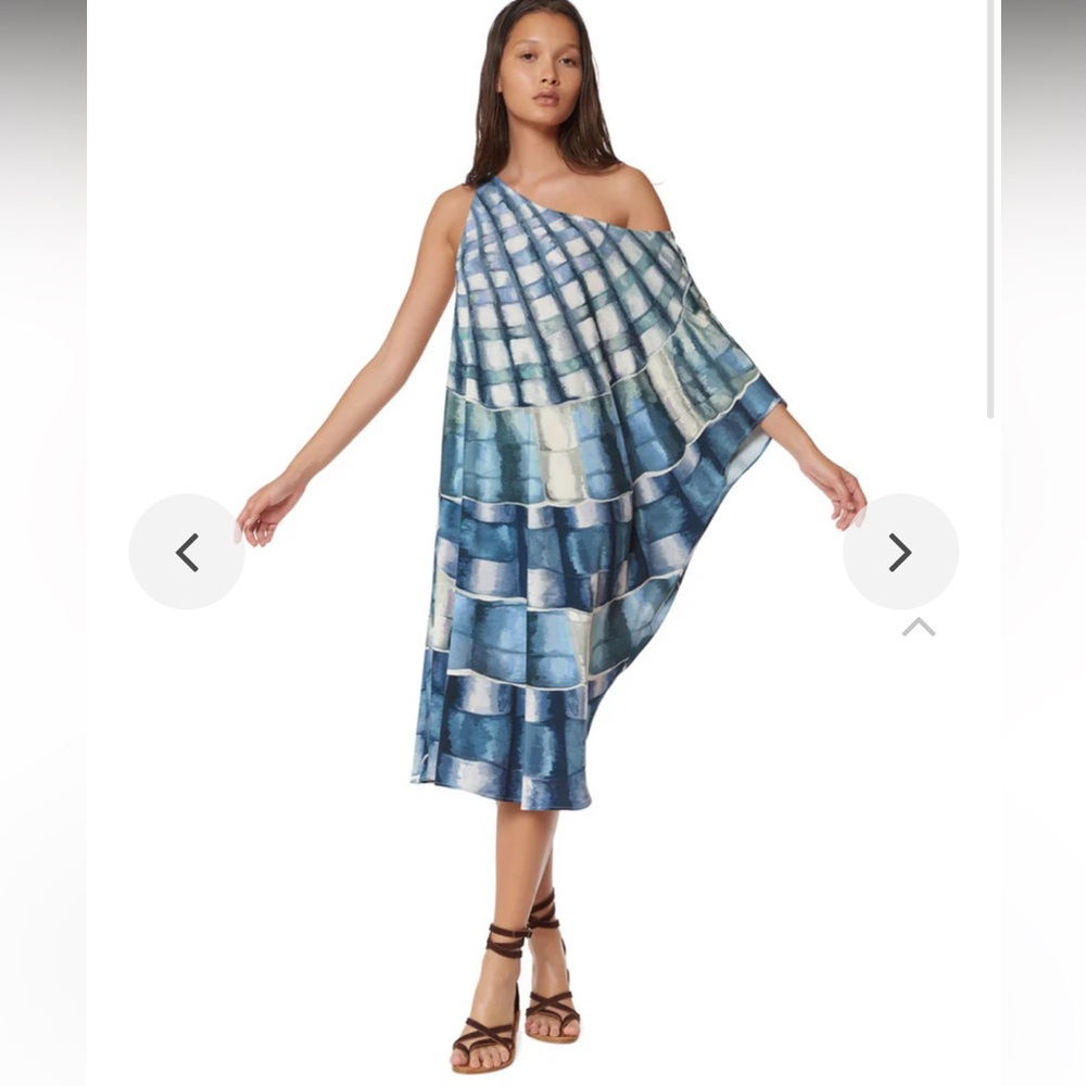 Mara Hoffman Revolve One Shoulder Dashiki in Shells Marine